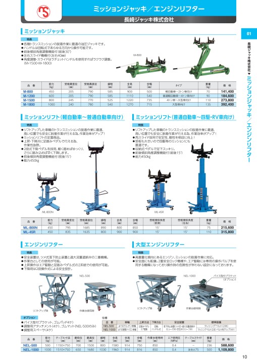 長崎ジャッキ ML-45R ミッションリフト 通販